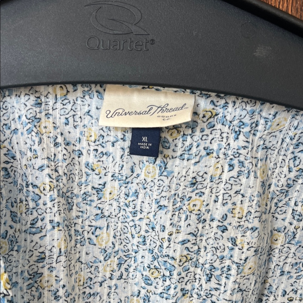 Universal Thread Blue Floral Ruffle Blouse - Picture 2 of 4